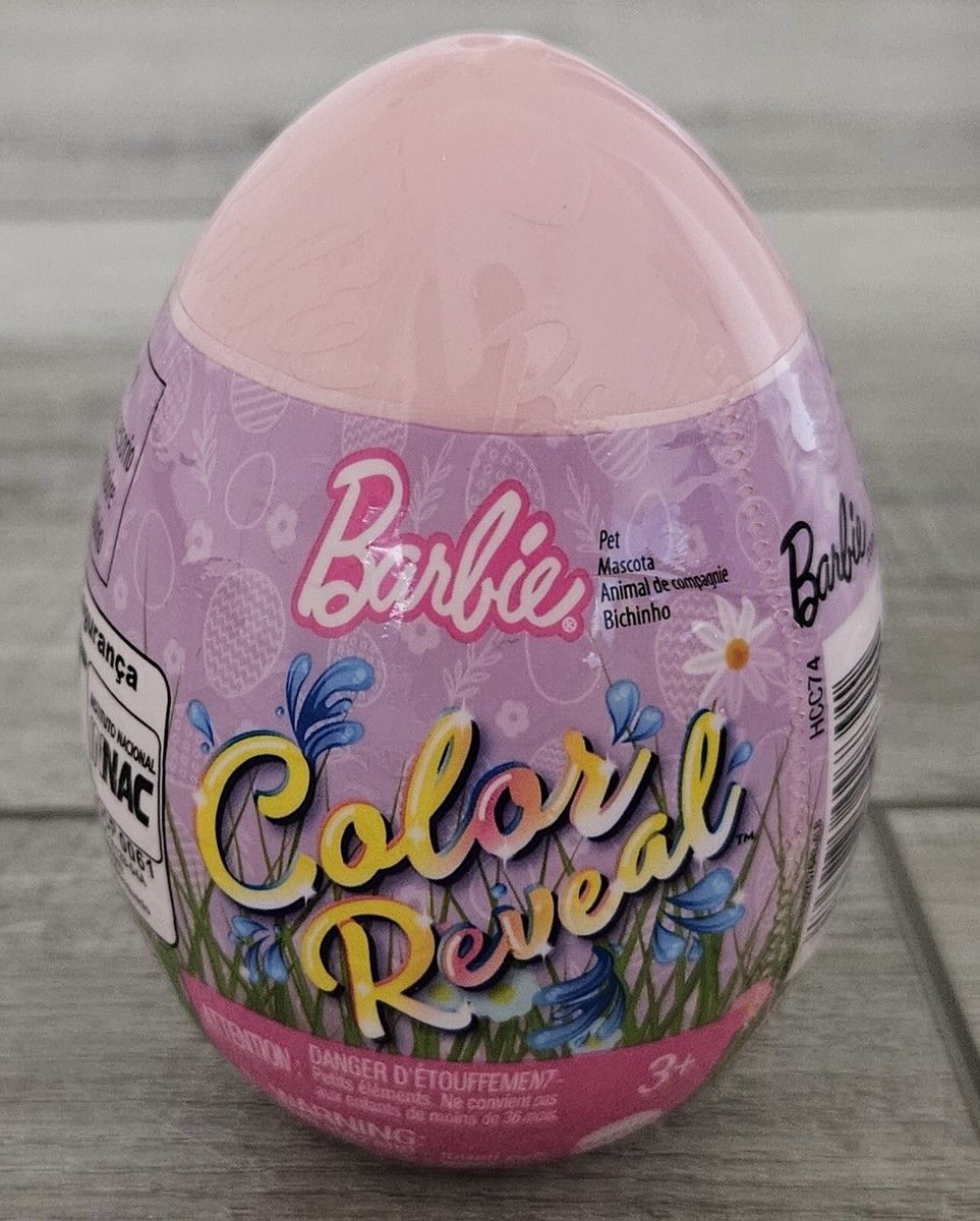 Barbie Color Reveal Pet Set, Easter Egg Case Color-Change Surprise