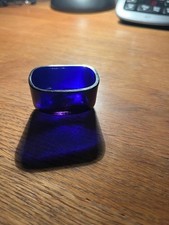 COBALT BLUE GLASS LINER INSERT Salt / Mustard / Pepper 25mm tall x 50mm wide