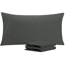 King Pillowcase Set - 2 Pack Brushed Microfiber King 20" x 36" Dark Grey