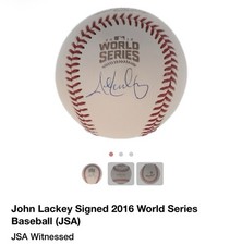 John Lackey Chicago Cubs Signed 2016 World Series Rawlings Baseball, JSA
