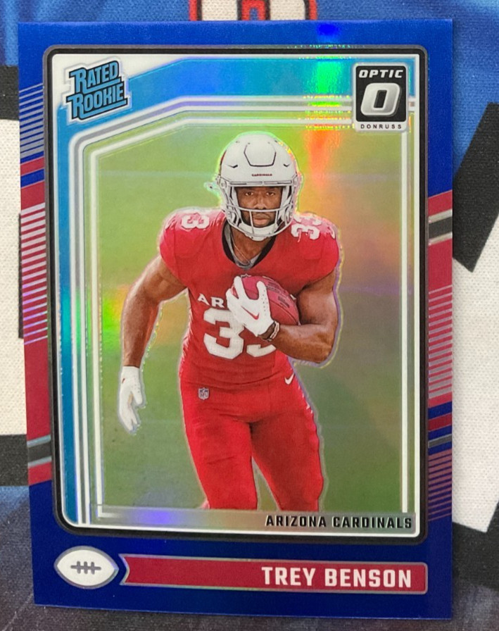 2024 Panini Donruss Optic #293 Trey Benson Blue Prizm 189/199 Rated Rookie (JR)