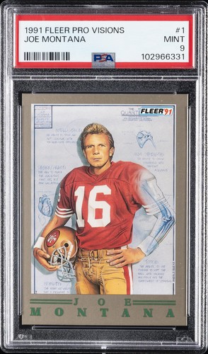 1991 FLEER PRO-VISIONS #1 JOE MONTANA PSA 9