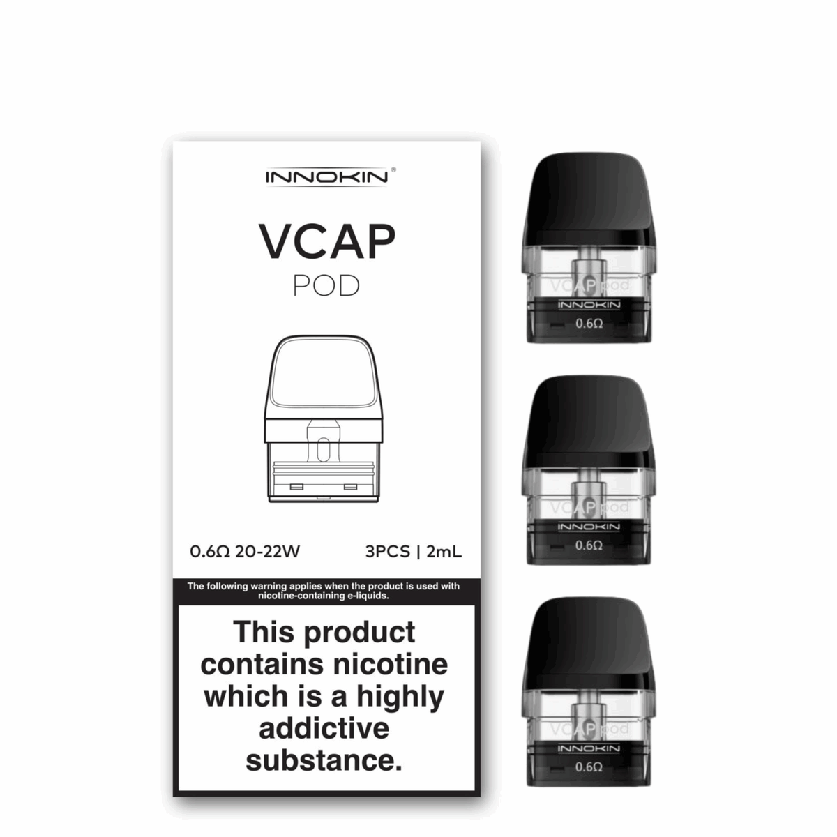 INNOKIN VCAP PODS Spare Pod Cartridge for TRINE, ENDURA V 0.4 0.6 1.2 Ohm 3  Pack | eBay UK