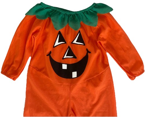 Vintage Toddler Baby Pumpkin Costume 24 Months Halloween Costume Made In USA - Picture 5 of 9
