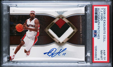T.J. FORD 2006-07 UD Exquisite Game-Worn Patch Autograph 063/100 PSA 8 (pop 2)