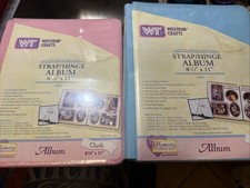 Westrim Crafts Scrapbook Album Strap Hinge Album 8 1/2 x 11 Cloth 2 Pink And B