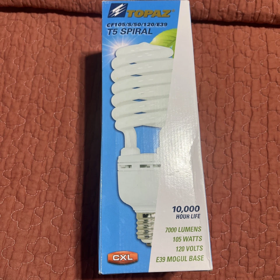 Topaz Compact Fluorescent High Lumen T5 Spiral Lamp 120V E39 Mogul Base - Image 2 of 4