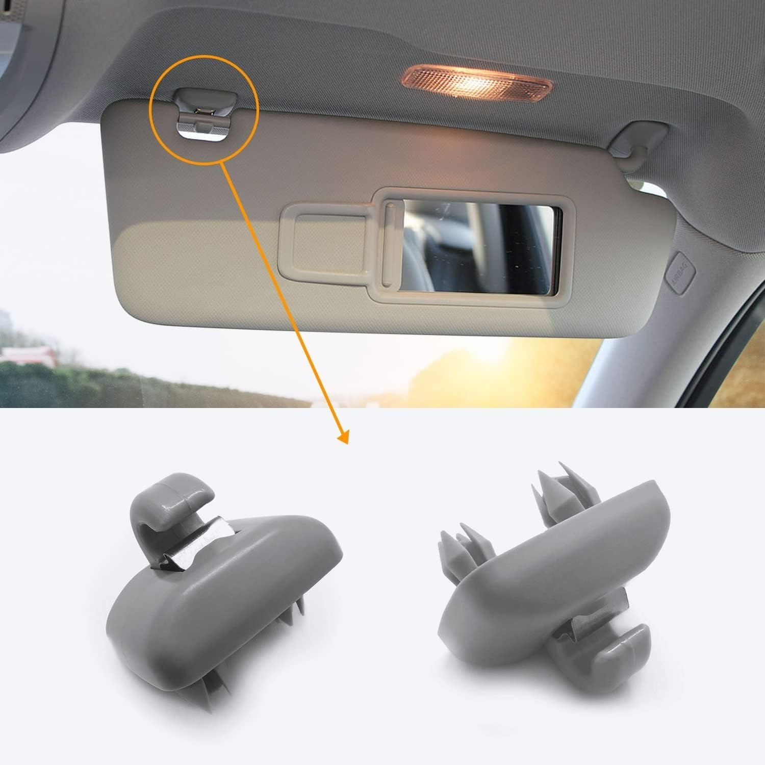 Interior Sun Visor Hook Clip Bracket 2-Pack for Audi A1 A3 A4 A5 Q3 Q5 OEM