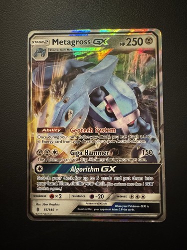 POKEMON TCG METAGROSS GX 85/145 S&M GUARDIAN RISING ULTRA RARE!!