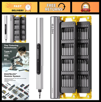 HOTO Electric Precision Screwdriver Set 56 Bits 3 Torque Settings LED Light