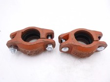 Pair of 2 Victaulic 48.3 Zero Flex 1-1/2" Pipe Coupling Style 07