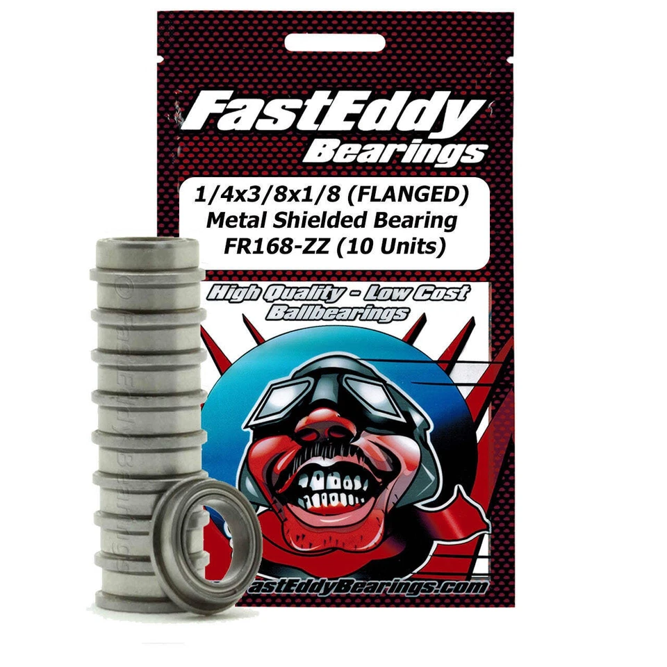 1/4x3/8x1/8 FLANGED Metal Shielded Bearing FR168-ZZ 10 Units - Image 1 of 1