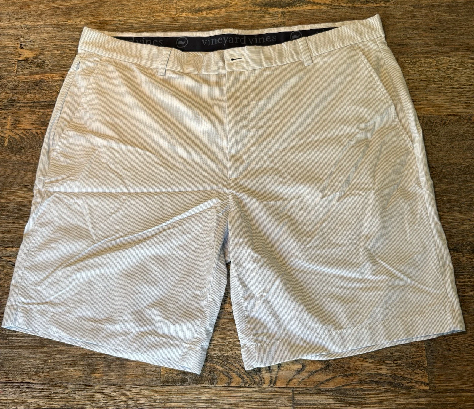 Vineyard Vines Mens’s On The Go Blue And White Stripped Shorts Size 38