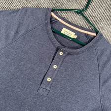 The Normal Brand Henley Shirt Mens Large Blue Long Sleeve Casual Comfort