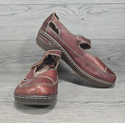 L'Artiste Spring Step Sugar Brown Leather Mary Jane Wedge Shoes Women s EU 42 11