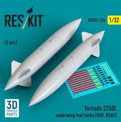Reskit RSU32-0236 1:32 Tornado 2250L underwing fuel tanks (RAF, RSAF) (2 pcs)
