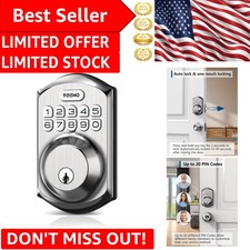 Satin Nickel Smart Lock with Auto-Lock Waterproof Design for Front Doors