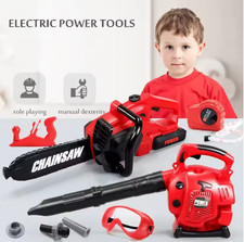 Kids Electric Chainsaw Toy Pretend Play Tool Set Garden Tools Kids Role Play