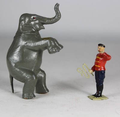 W Britains Mammoth Circus-Trainer & Seated Elephant Jumbo