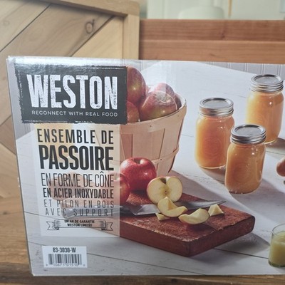 Weston Stainless Steel Cone Strainer & Pestle Set 83-3030-W  Brand New