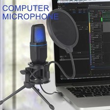 USB Condenser Microphone for PC, Laptop RGB Gaming Mic for Streaming, Podcast