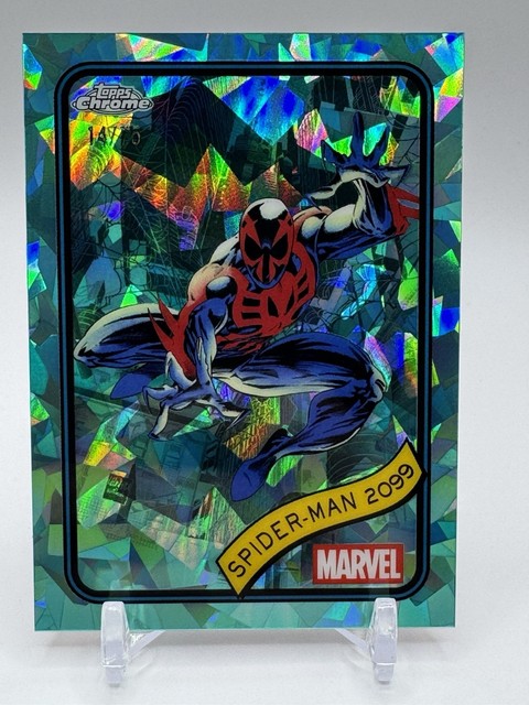 2025 Topps Chrome Marvel Sapphire Aqua Sapphire Refractor Spider-Man 2099 /75