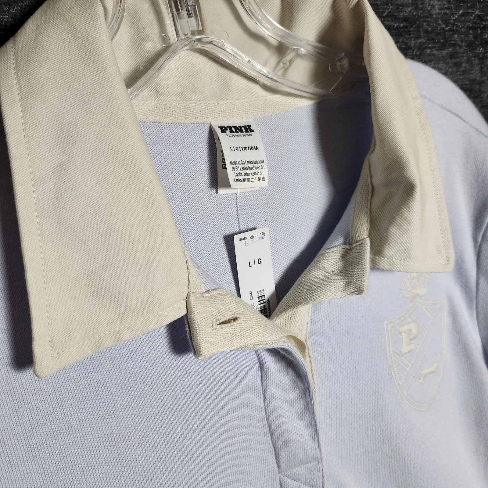 UNDERCOVER Abito Polo Rugby L Victoria Secret ROSA Azzurro Chiaro