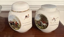 Burgess & Leigh Hunt Scenes Tea Caddy; Set of...