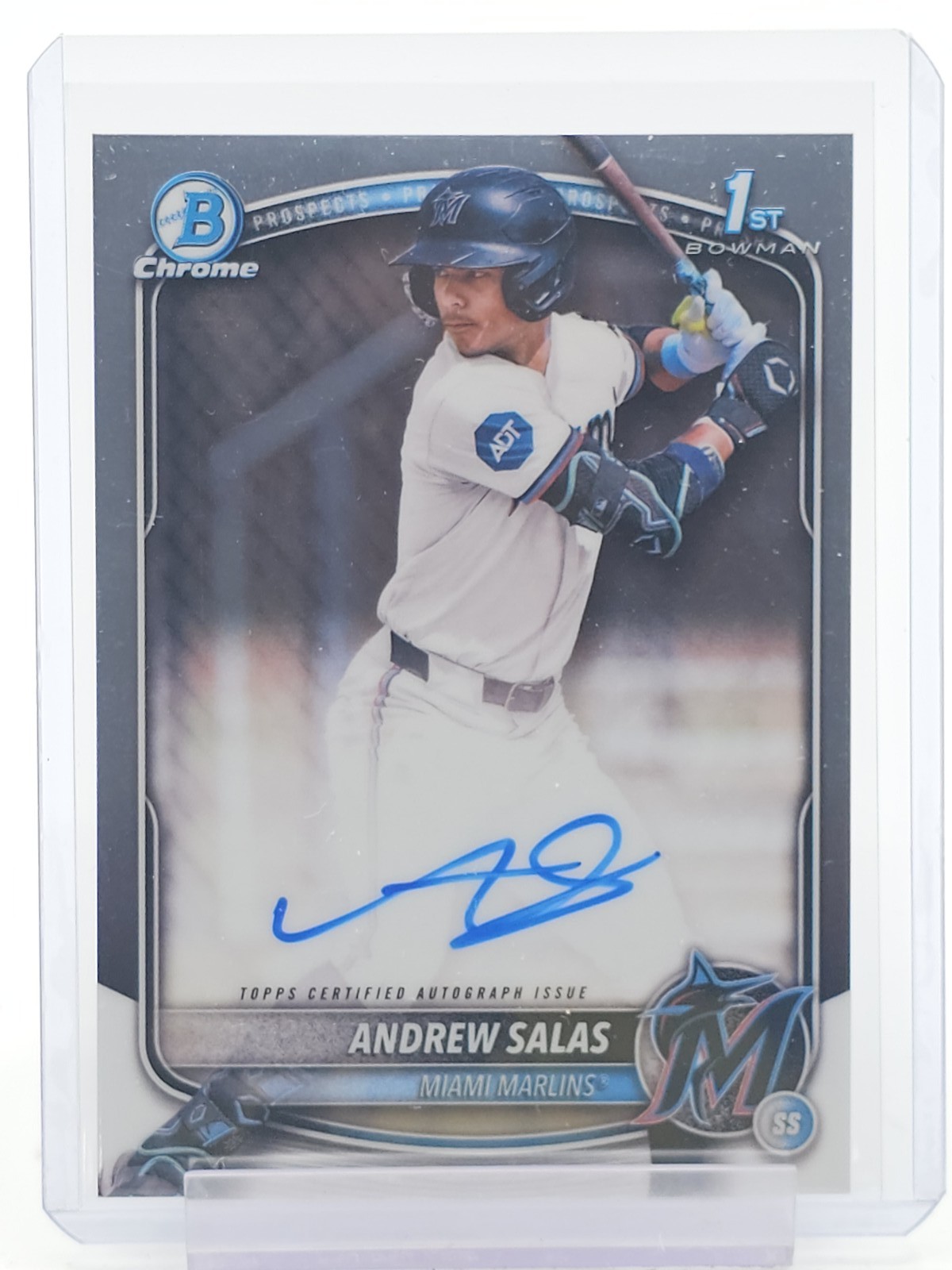 ANDREW SALAS 2025 BOWMAN CHROME 1ST AUTOGRAPH AUTO #CPA-AS MARLINS A Q5461