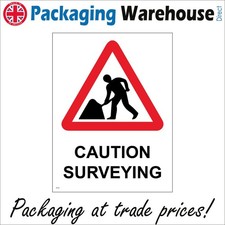 SIGN Caution Surveying Men Working Construction Building Sites Road Works TR125A