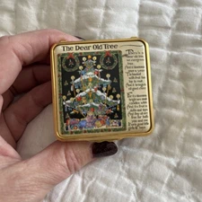 Halcyon Days The Dear Old Tree Christmas Enamel Hinged Trinket Box