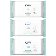 Dove Sensitive Baby Wipes - Fragrance Free (0% Alcohol), 50 Sheets (Pack of 3)