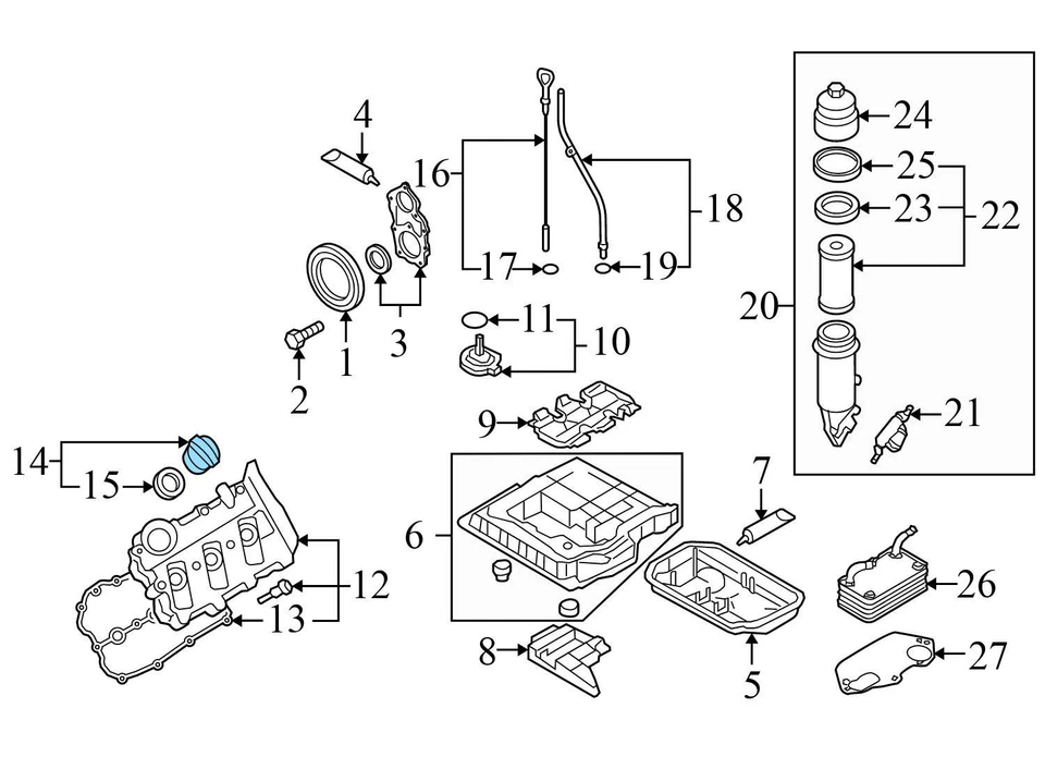 AUDI TT QUATTRO 2007-2015 - Tapa de aceite del motor 06C103485 Foto 3 de 4