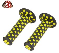 ALTA Checker Grips 7/8” x 124mm Black/Yellow– Vintage BMX Cruiser Chopper Style.