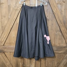 Brown Poodle Skirt Pink Poodle Applique 50s Retro Sock Hop Costume Size Small