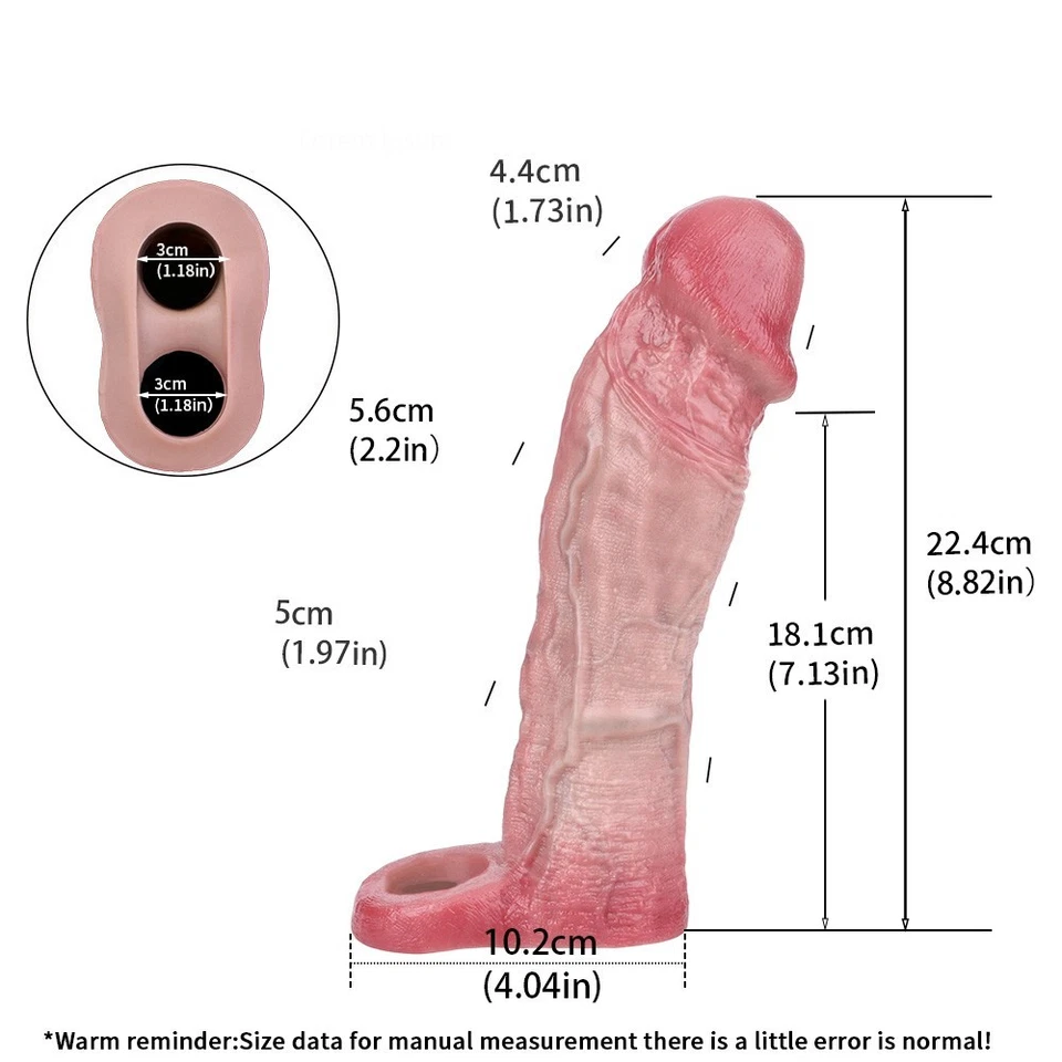 Reusable Thick Penis Extender Sleeve Extension Big Male Girth Enhancer Enlarger - Image 2 of 4