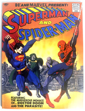 Superman Spider-Man Dr Doom Hulk Mujer Maravilla Facsímil DC Marvel Treasury 28 Casi Nuevo
