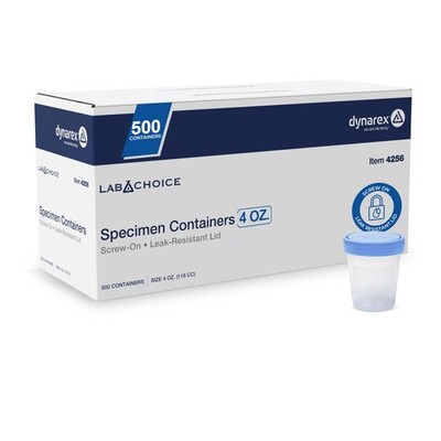 Specimen Containers 4 oz 500 Count Urine Sample Non Sterile Dynarex LabChoice