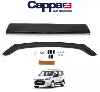 CAPPAFE Sun Visor And Bonnet Protector Black Acrylic For Ford Connect 2014-17