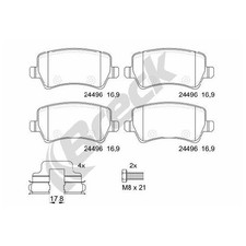Satz Bremsbeläge Bremsklötze hinten für Land Rover Freelander 2 L359 | 243445