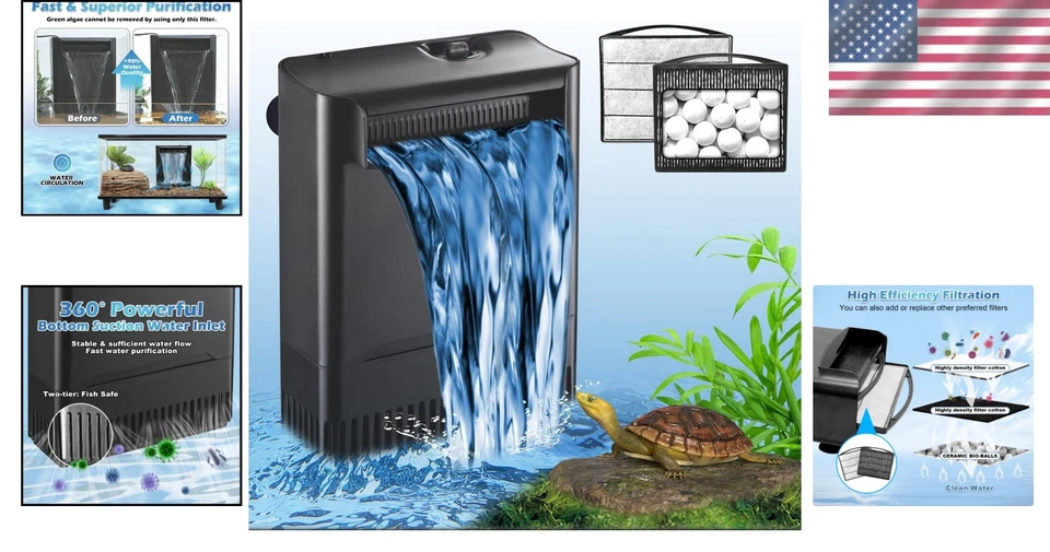 Efficient Aquarium Filter with Double-Sided Sponge & Bio-Balls for Clear Water - Image 2 of 4