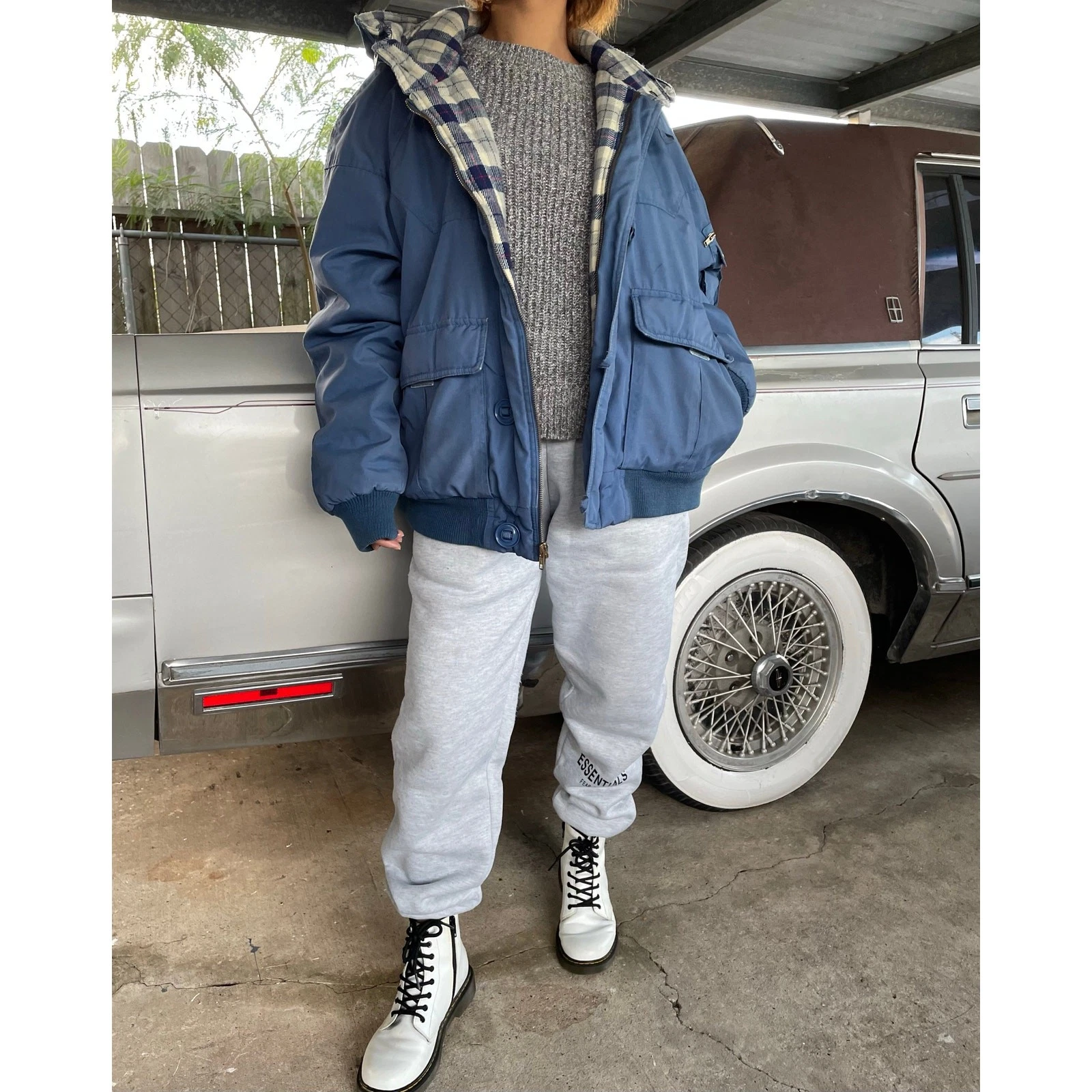 Vintage Midwest Traders Unisex Utility Retro Bomber Jacket Plaid Blanket lined