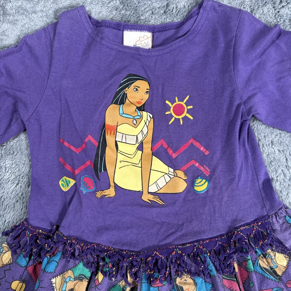 Vintage 1990s Y2K Pocahontas Disney Dress Size 6 Kids Girls Skirt Shirt Toddler - Image 2 of 4