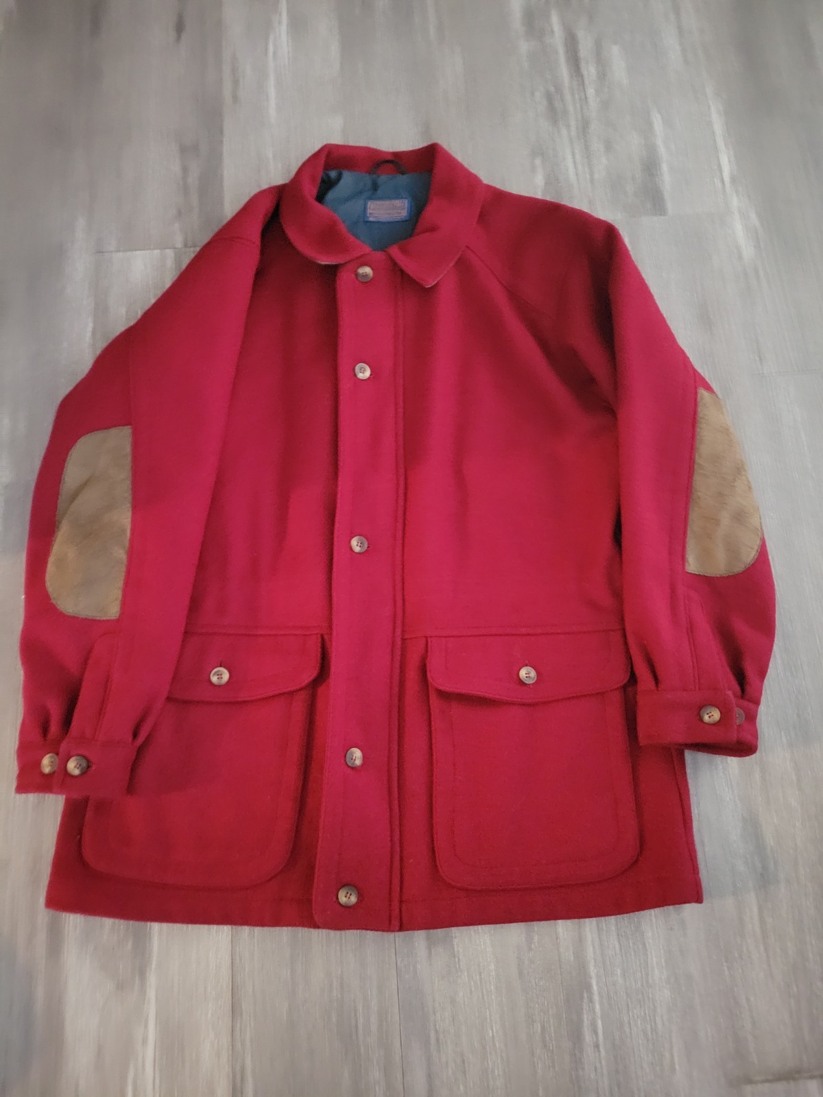 PENDLETON elbow patch lined wool car over chore c… - image 1