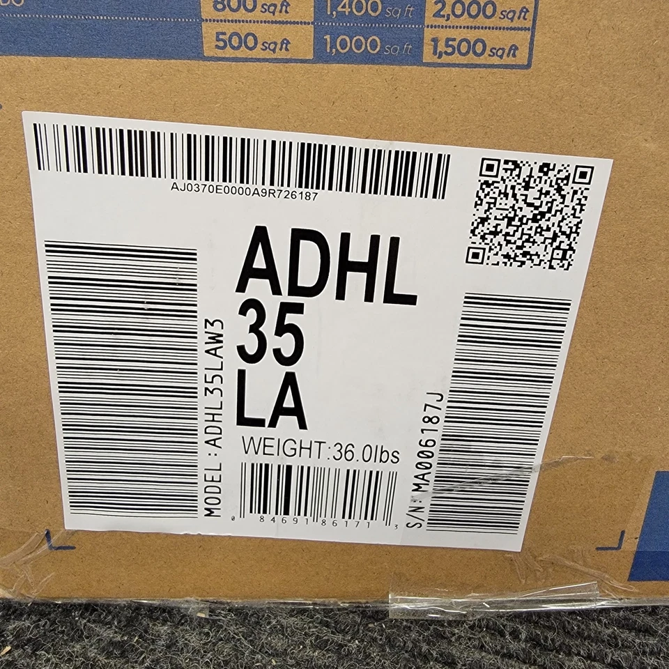 Портативный осушитель GE 3000 кв. футов 35 пинт с функцией Smart Dry | ADHL35LA - Изображение 2 из 4