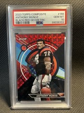 2023 TOPPS COMPOSITE ANTHONY MUNOZ BLACK RED GEOMETRIC REFRACTOR 8/20 PSA 10