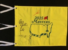 Scottie Scheffler Phil Mickelson Jordan Spieth +2 Signed 2025 Masters Flag - JSA