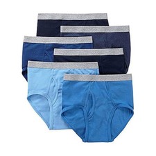 Womens 6 Pack Full Cut Briefs Soft Cotton Blend Underwear Blues Size Large