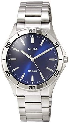 Seiko ALBA AQPK411 Quarz Herren Sport blaues Zifferblatt Uhr Japan Analog neu