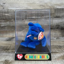 TY Beanie Baby Clubby Official Club 1998 W/ Display Case Blue Tag